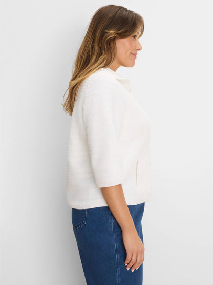 Elbow Sleeve Textured Knit Jacket