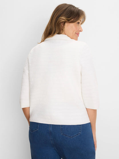 Elbow Sleeve Textured Knit Jacket