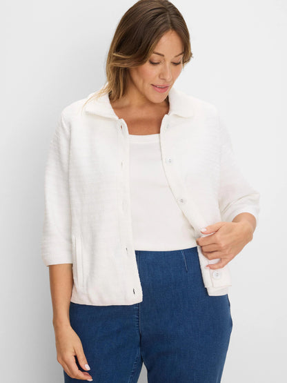 Elbow Sleeve Textured Knit Jacket