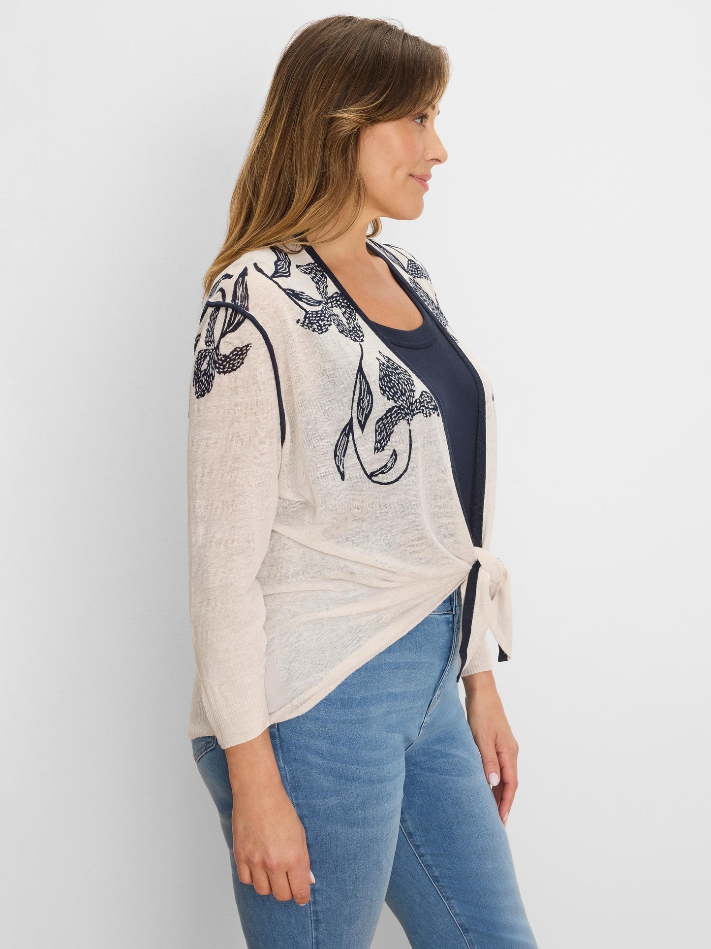 Inked Blooms 4-Way Cardigan