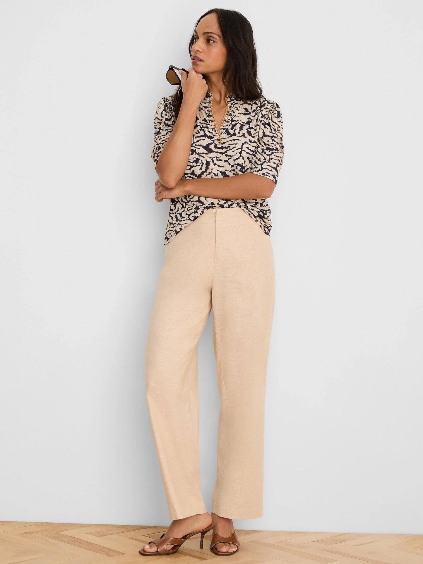 Lenox Wide Leg Stretch Linen Pant