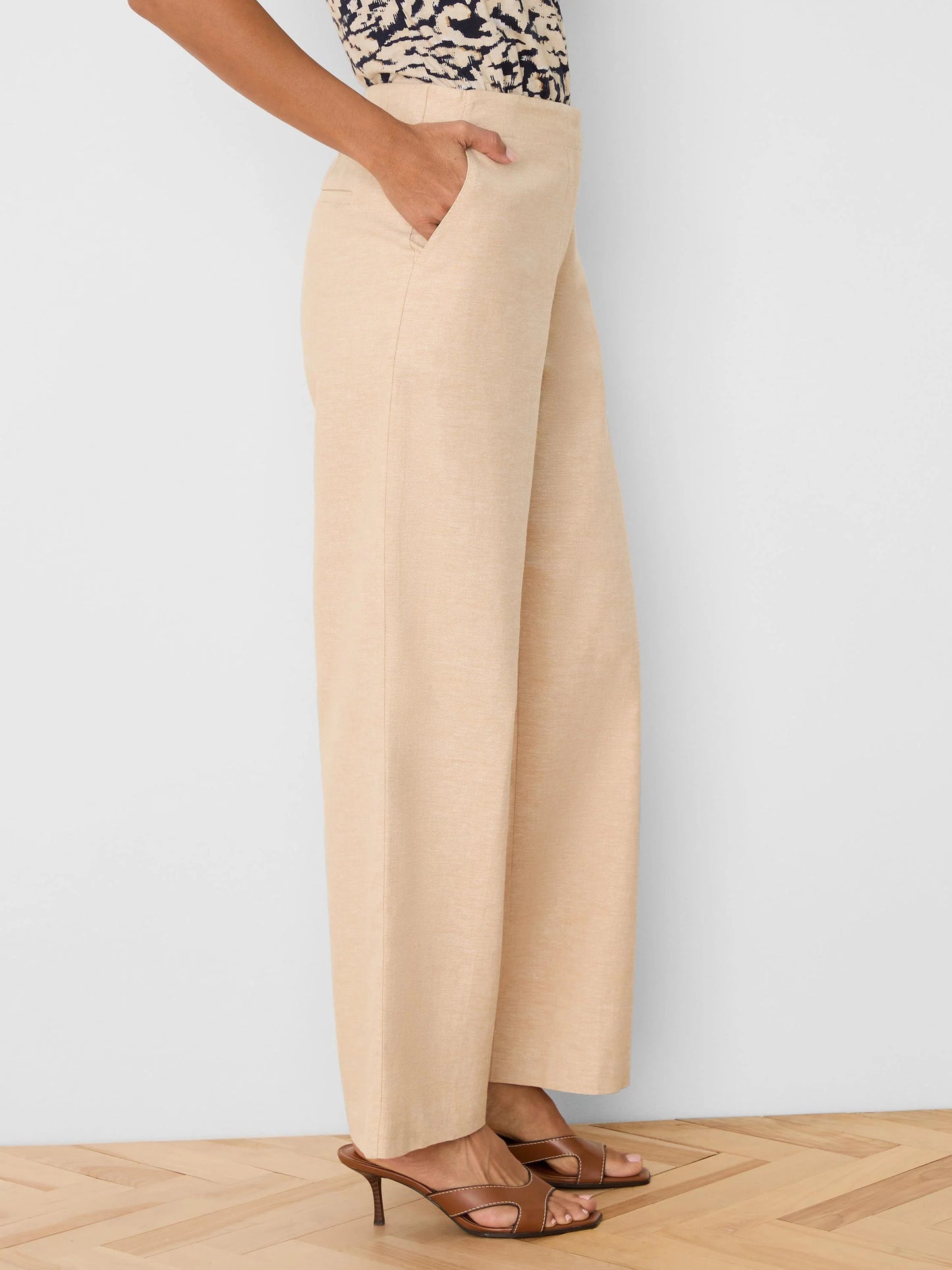 Lenox Wide Leg Stretch Linen Pant