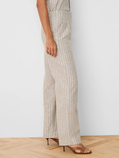 Lenox Wide Leg Striped Linen Pant