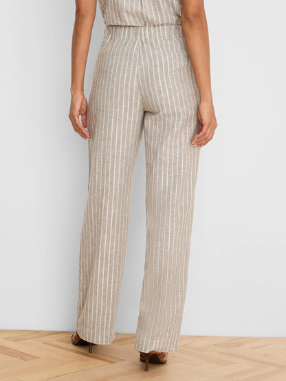 Lenox Wide Leg Striped Linen Pant