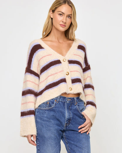 Montauk Cardigan - Prep School Stripe