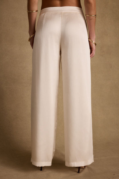 Moonlit Kiss Cream Satin Trousers