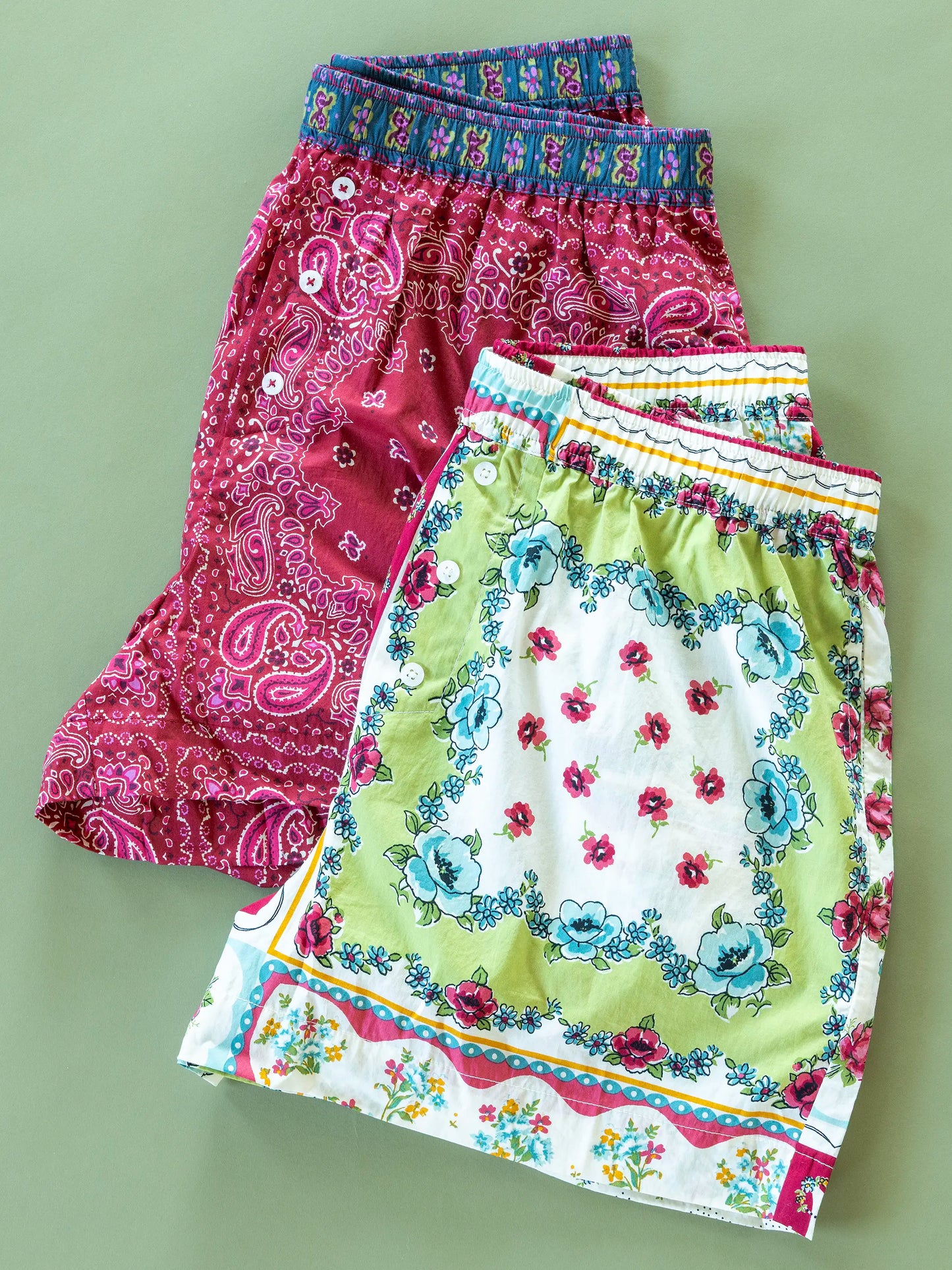 Dream On Cotton Boxer Shorts - Pink Handkerchief