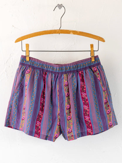 Mix & Match Cotton Pajama Shorts - Retro Ribbons Navy