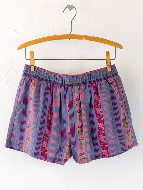 Mix & Match Cotton Pajama Shorts - Retro Ribbons Navy