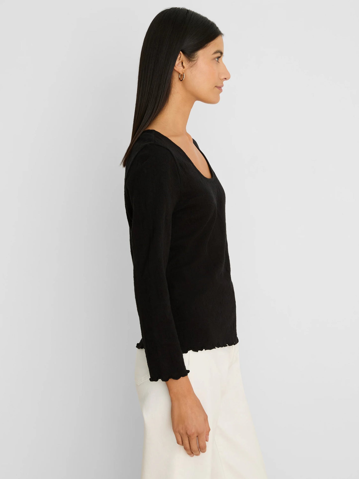 NZT 3/4 Sleeve Lace Knit Scoop Tee