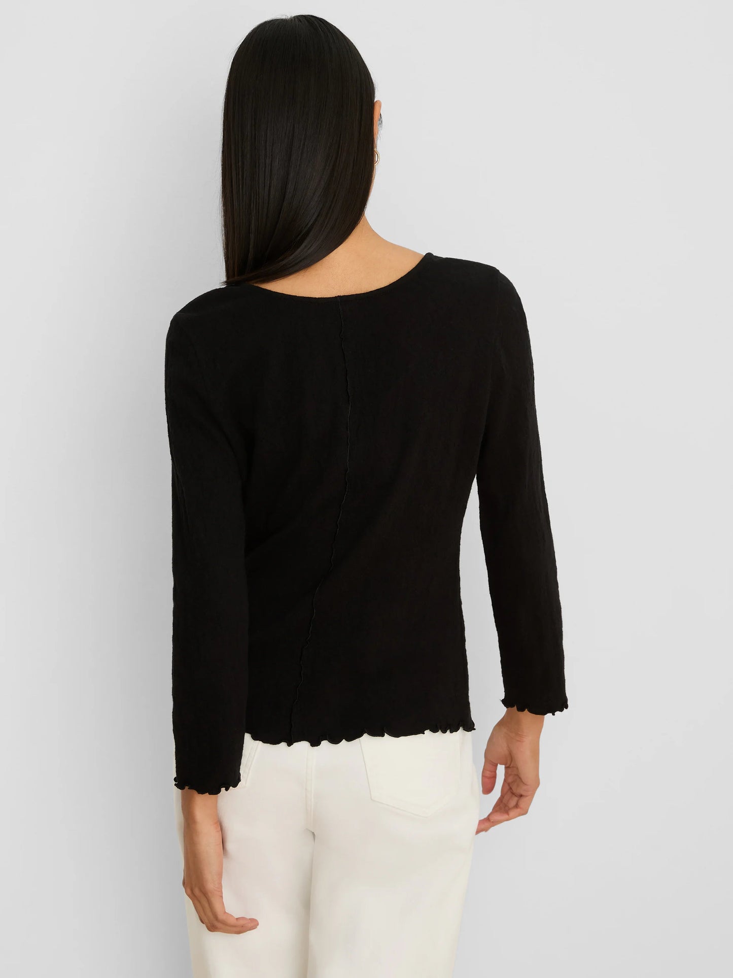 NZT 3/4 Sleeve Lace Knit Scoop Tee