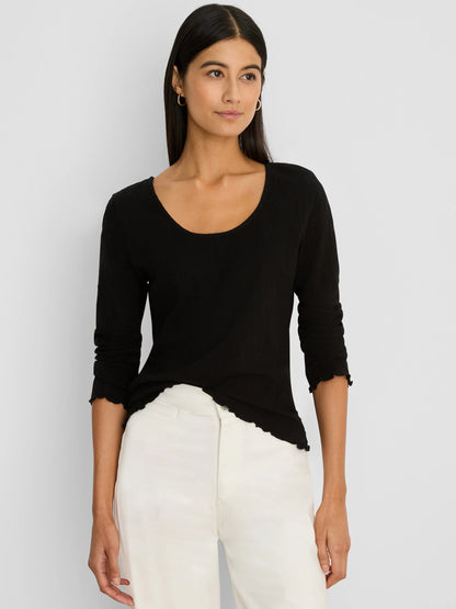 NZT 3/4 Sleeve Lace Knit Scoop Tee