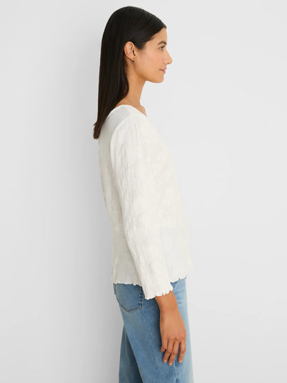 NZT 3/4 Sleeve Lace Knit Scoop Tee