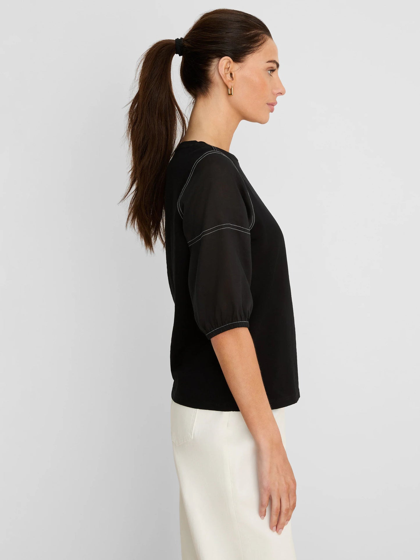 NZT Linen Sleeve Cotton Tee