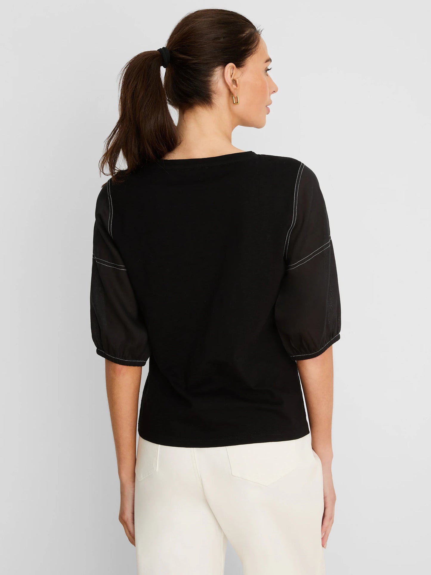 NZT Linen Sleeve Cotton Tee