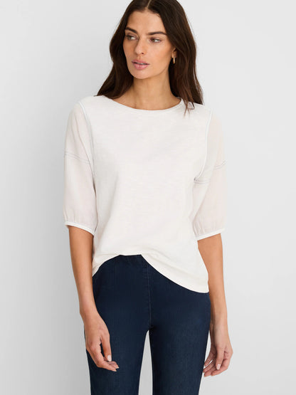 NZT Linen Sleeve Cotton Tee