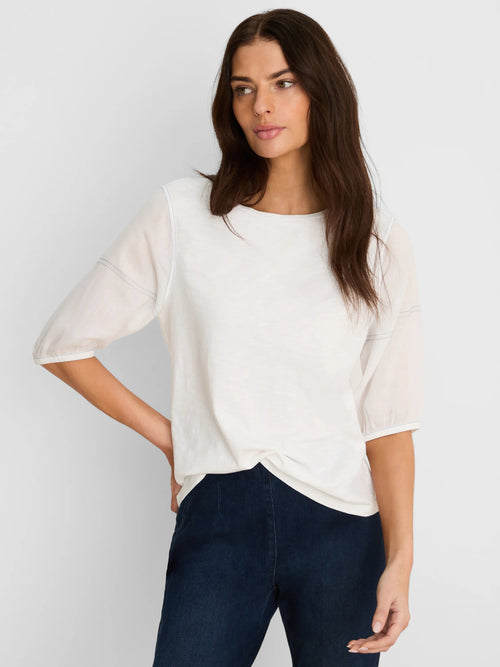 NZT Linen Sleeve Cotton Tee