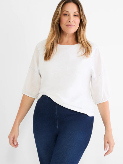 NZT Linen Sleeve Cotton Tee