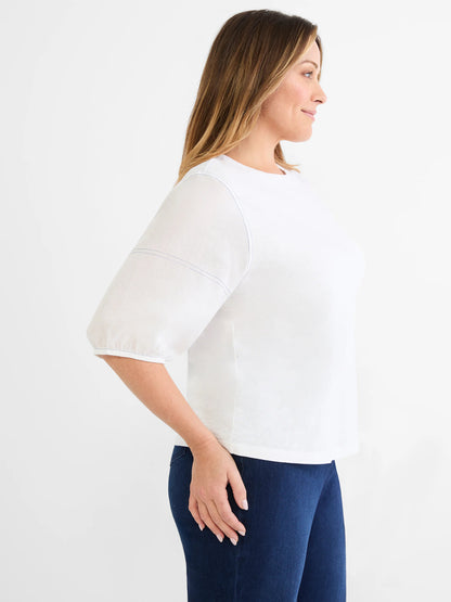 NZT Linen Sleeve Cotton Tee