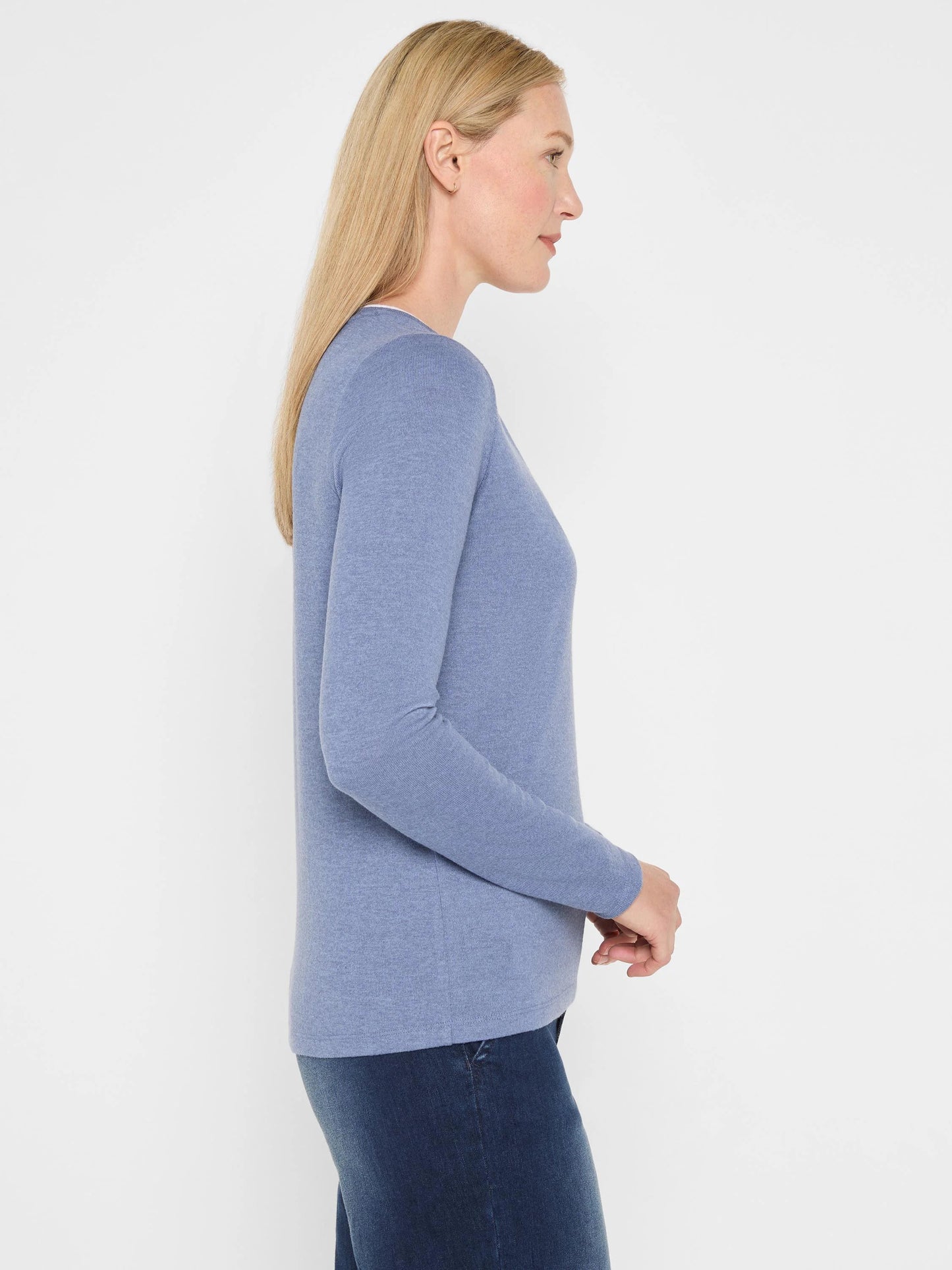 NZT Cozy Jersey Double Layer Split Neck Tee