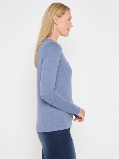 NZT Cozy Jersey Double Layer Split Neck Tee