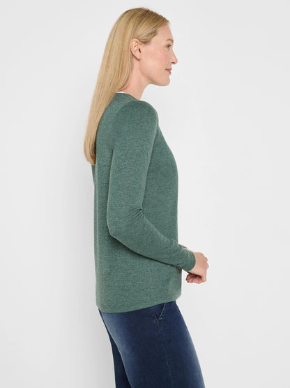 NZT Cozy Jersey Double Layer Split Neck Tee