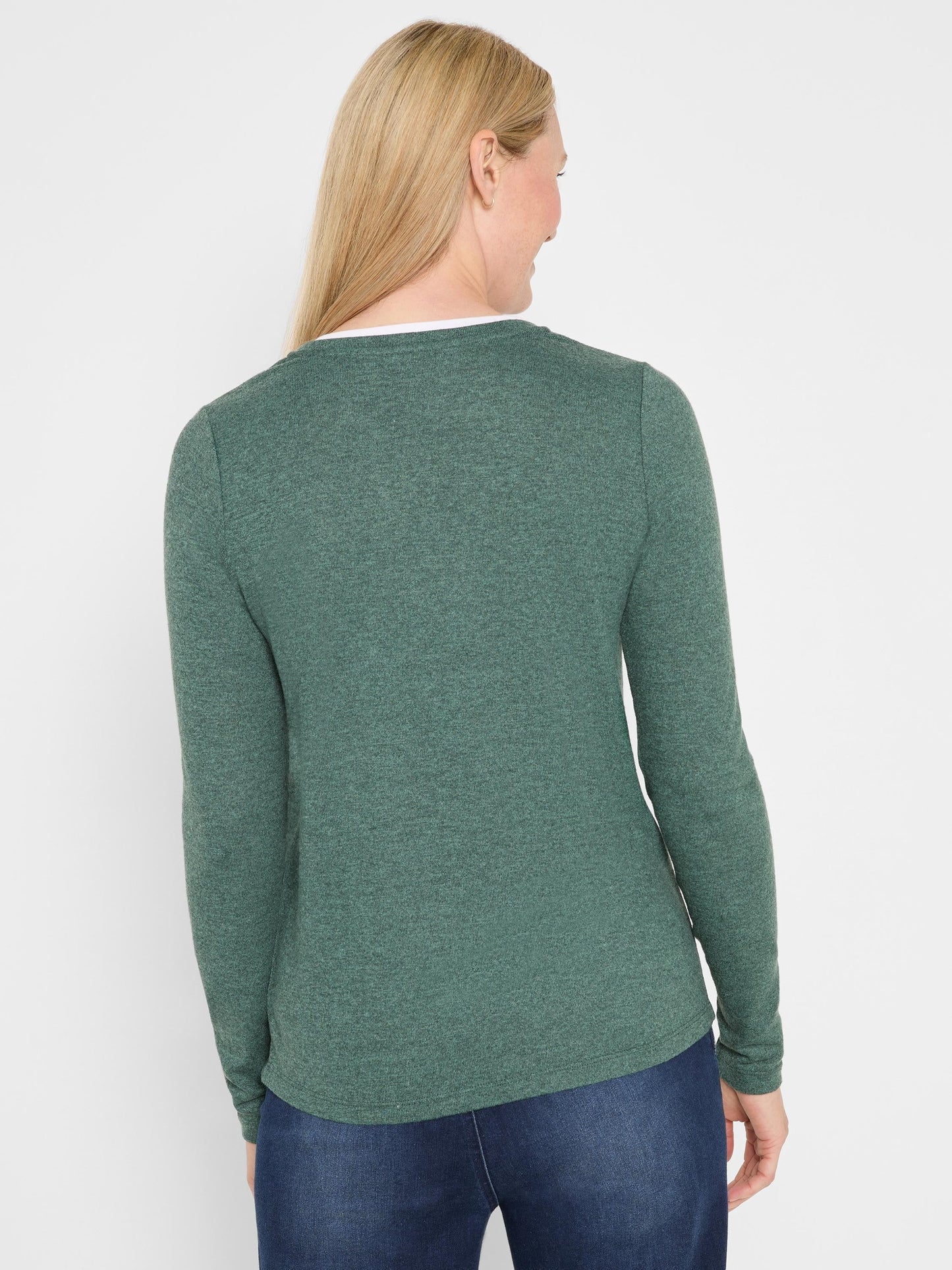 NZT Cozy Jersey Double Layer Split Neck Tee