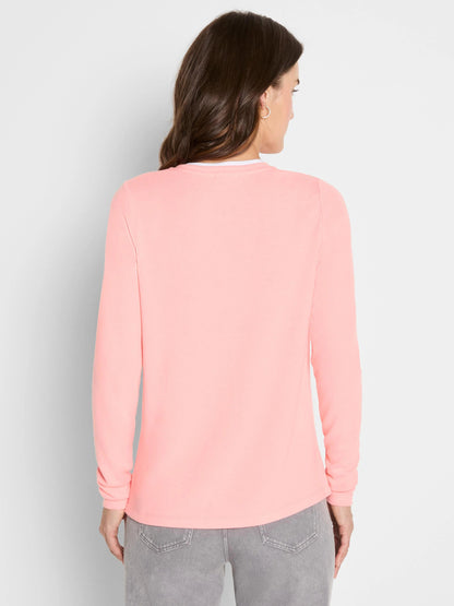 NZT Cozy Jersey Double Layer Split Neck Tee