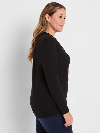 NZT Cozy Jersey Double Layer Split Neck Tee