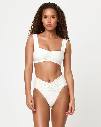 Bardot Bikini Bottom - Ribbed Cream