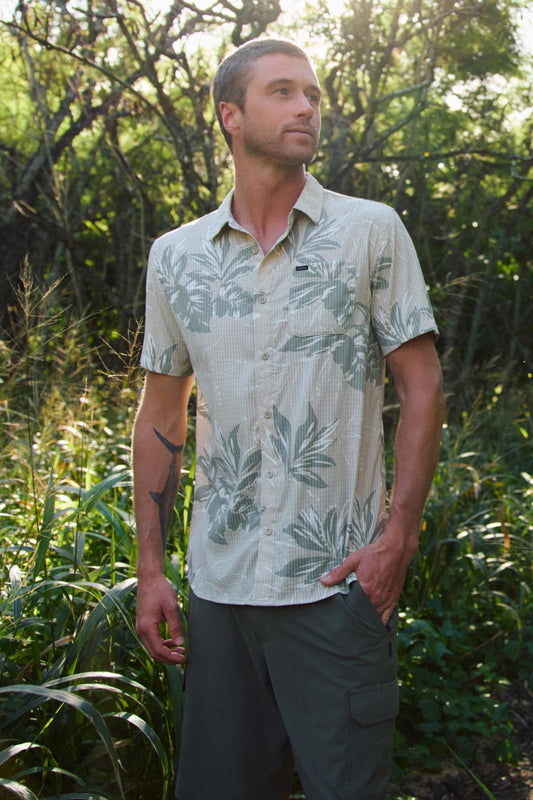 TRVLR Perforated Printed Standard Fit Shirt