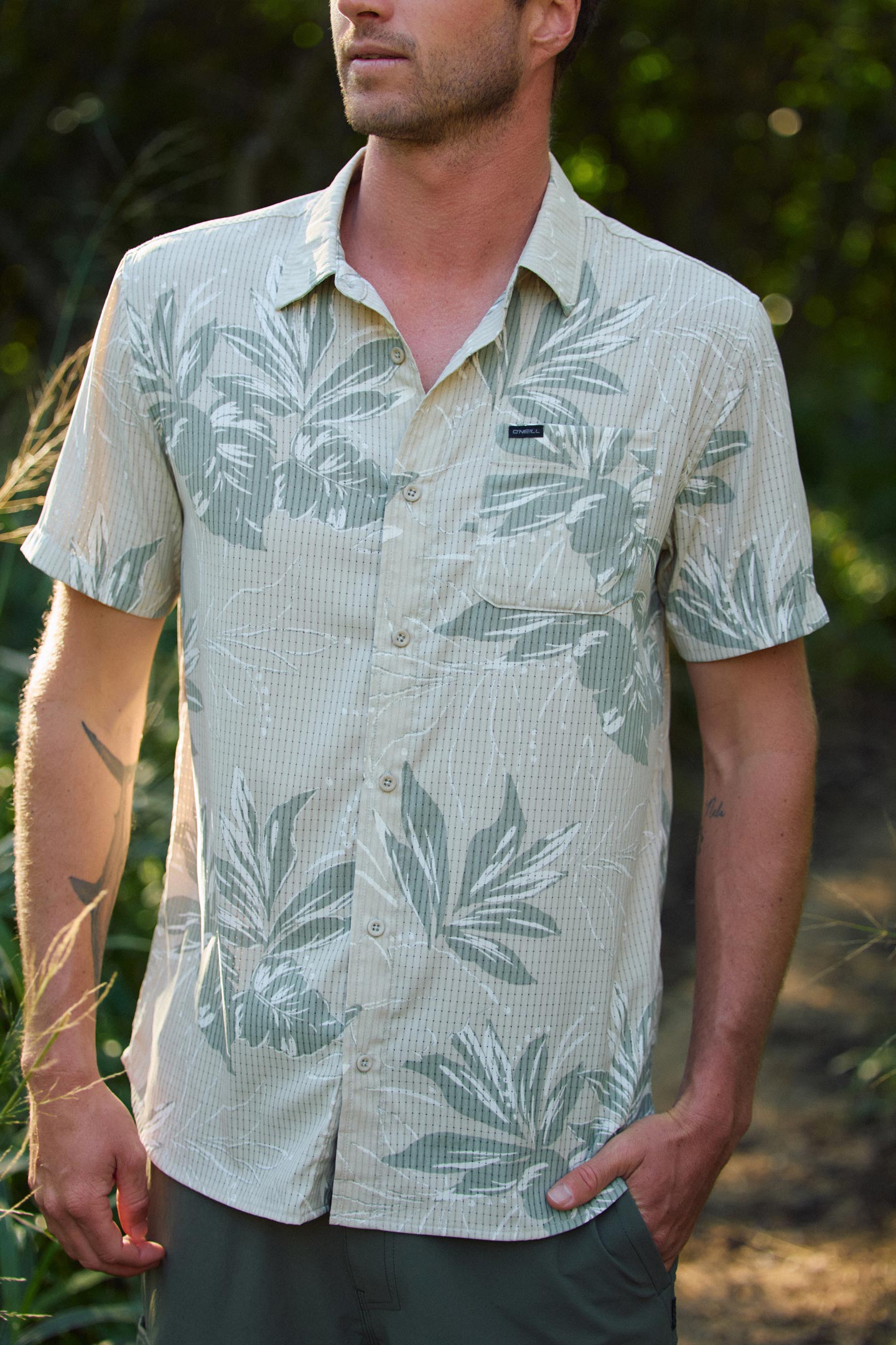 TRVLR Perforated Printed Standard Fit Shirt