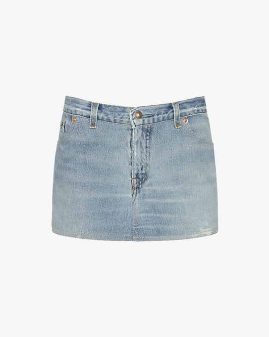 aligrace Low Waist Micro Mini Skirt - Blue