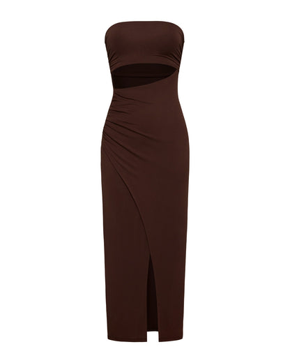 x The Salty Blonde Corsica Dress - Espresso