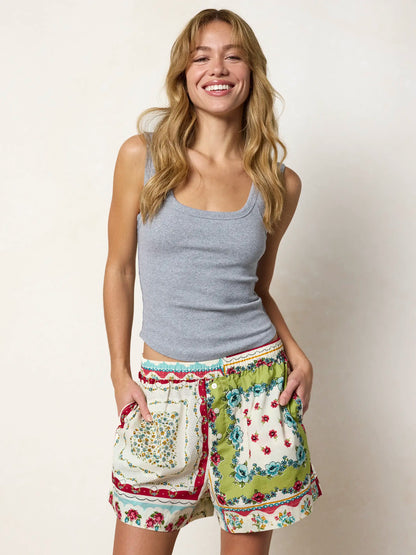 Dream On Cotton Boxer Shorts - Pink Handkerchief