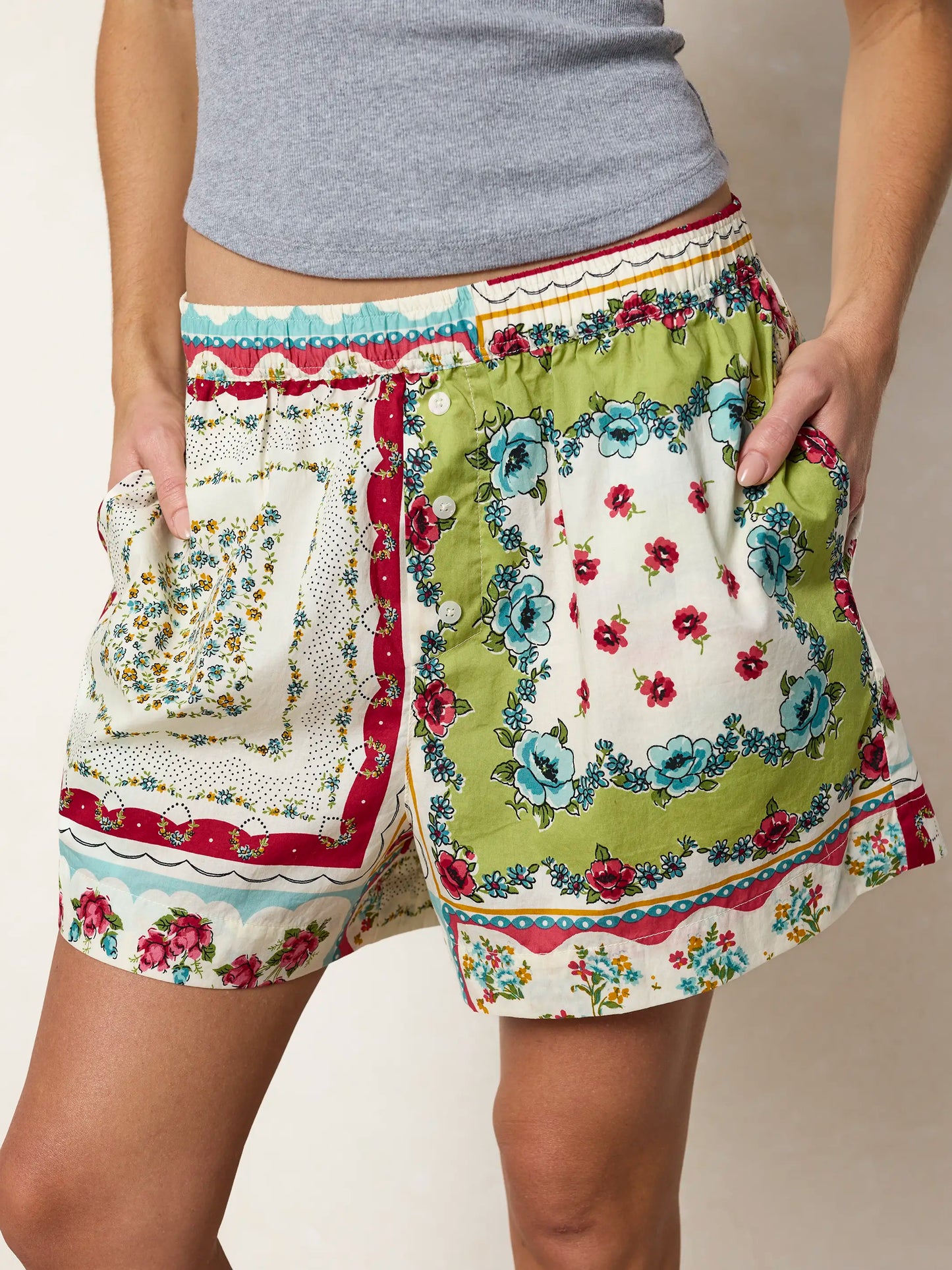 Dream On Cotton Boxer Shorts - Pink Handkerchief