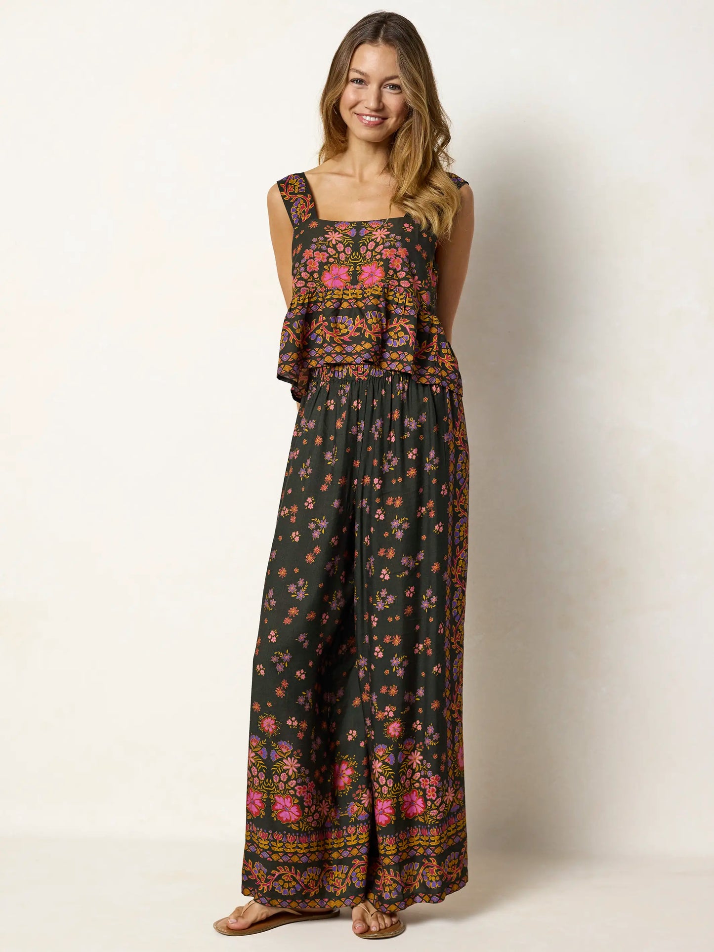 Tricia Top - Blooming Bandana Charcoal