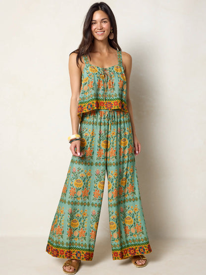 Cara Top - Buttercup Floral Seafoam