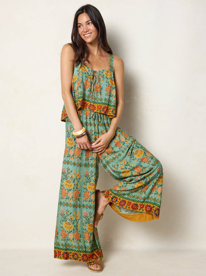 Cara Top - Buttercup Floral Seafoam