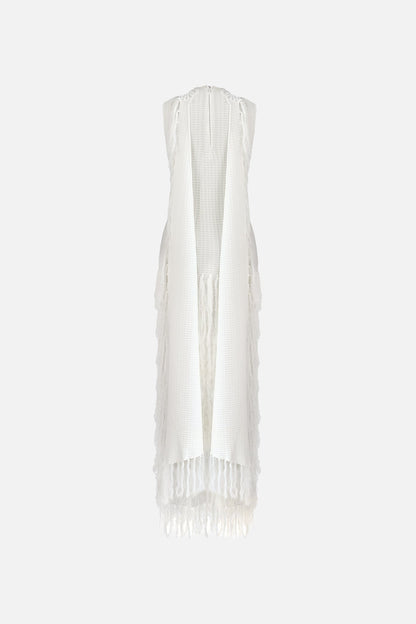 Phoebe Fringe Dress — Ivory