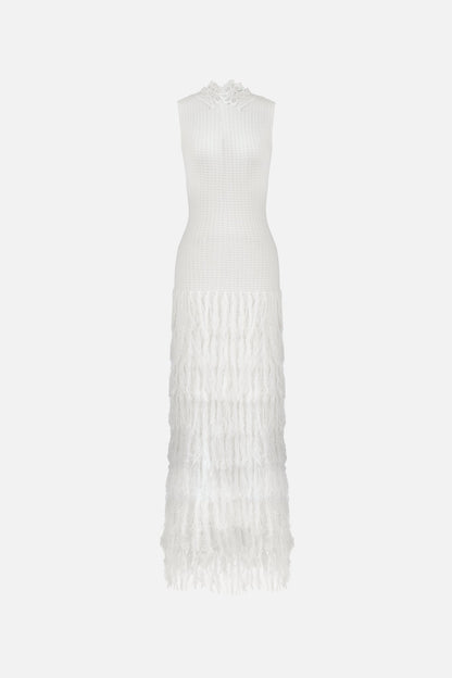 Phoebe Fringe Dress — Ivory