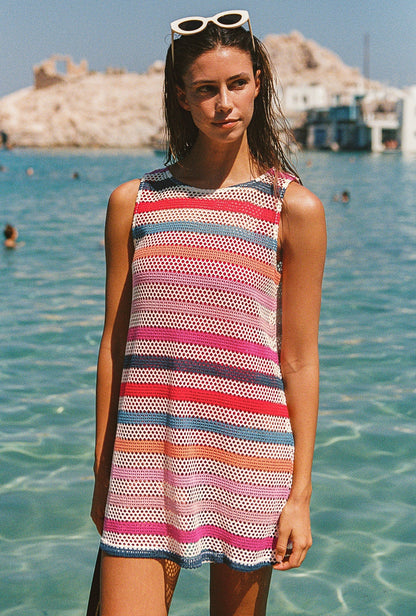 Poolside Mini Dress In Summer Stripe