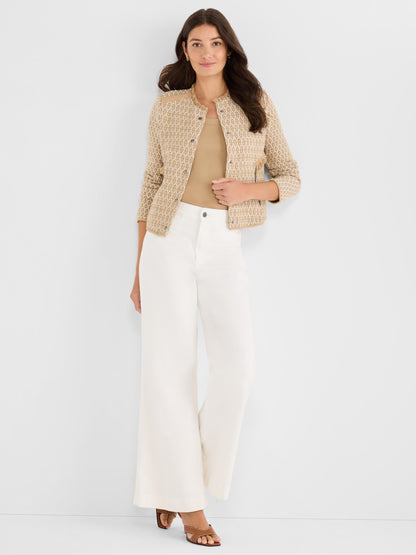 Brocade Fringe Knit Jacket