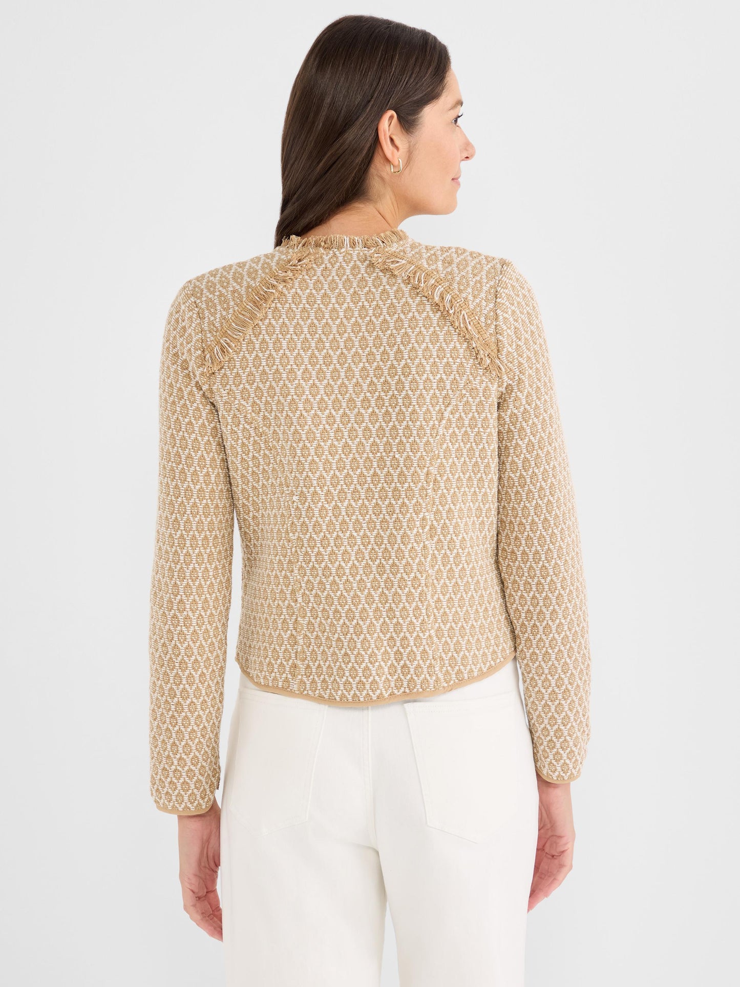 Brocade Fringe Knit Jacket