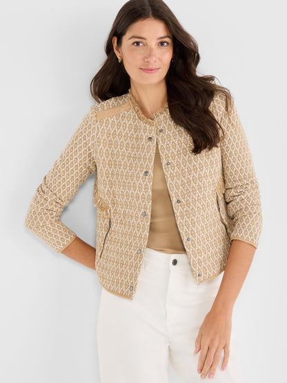 Brocade Fringe Knit Jacket