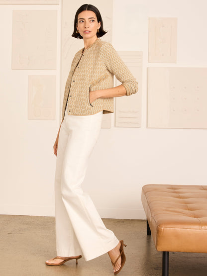 Brocade Fringe Knit Jacket