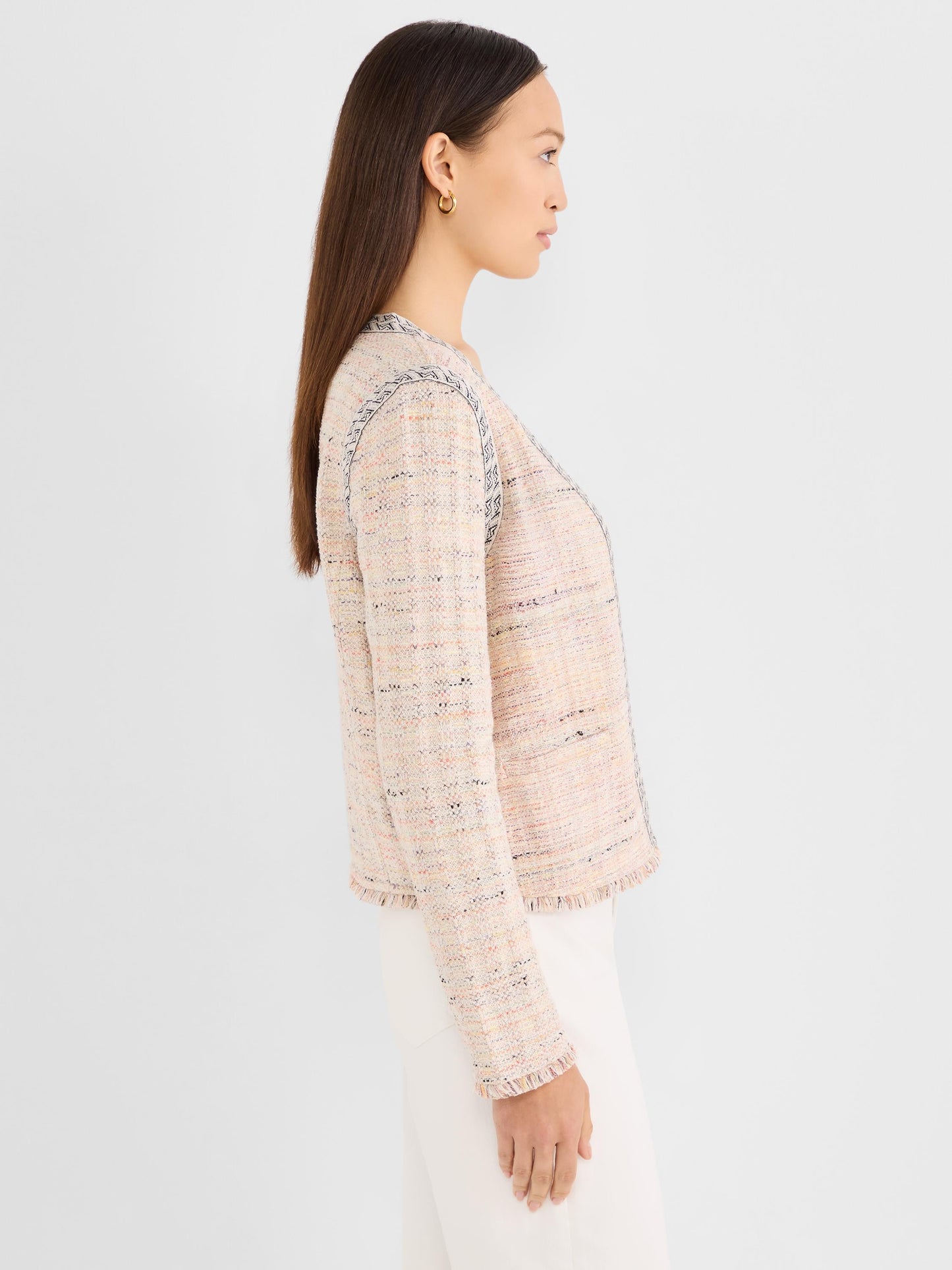 Contrast Trim Knit Jacket