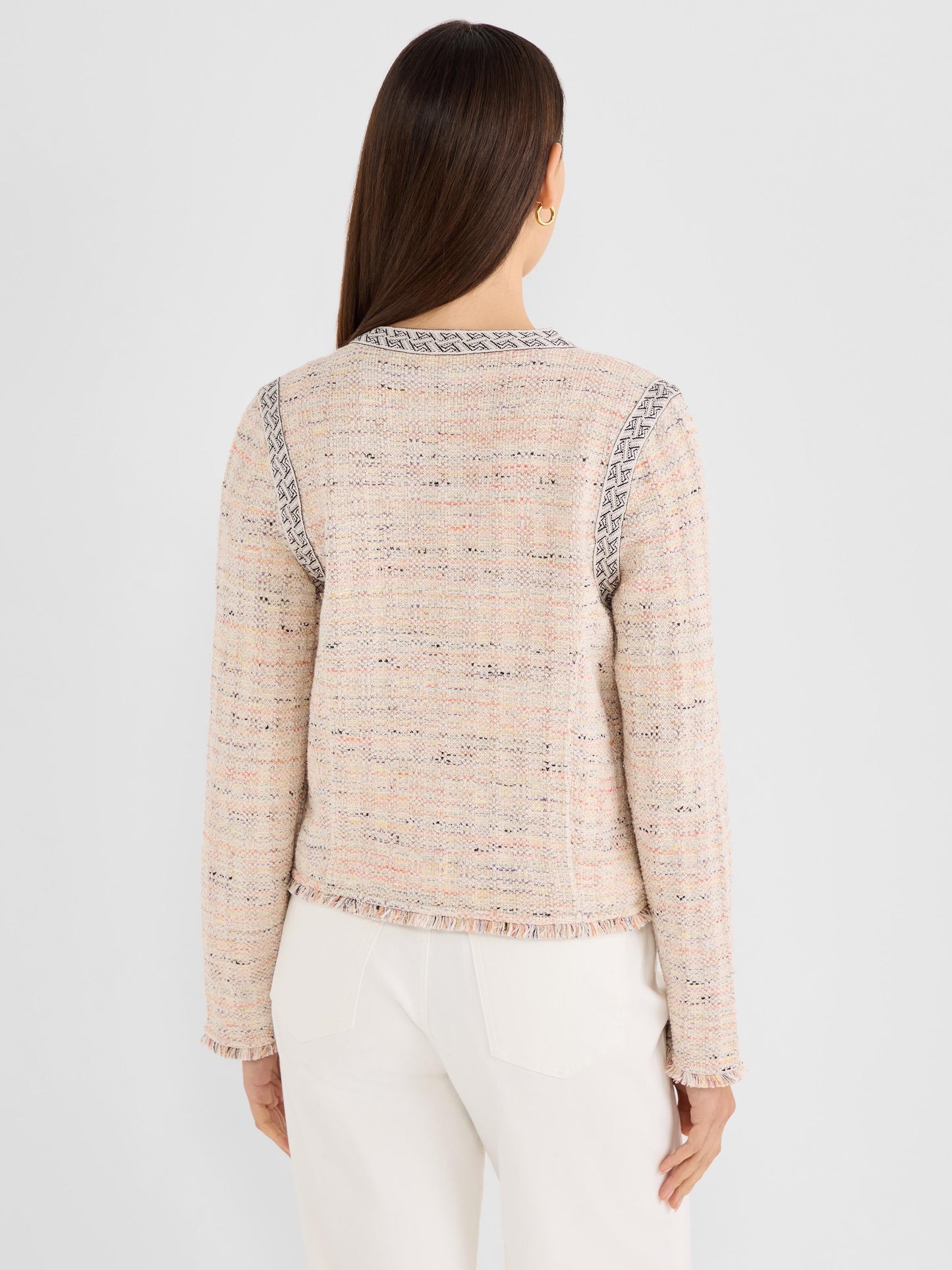 Contrast Trim Knit Jacket