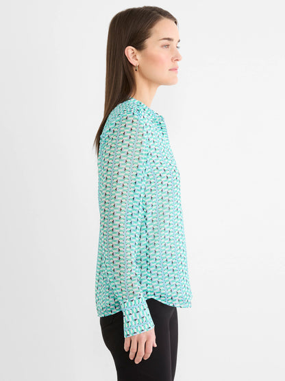Geo Steps Chiffon Shirt