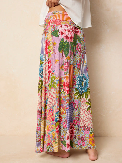 Live-In-It Knit "ButterSoft" Maxi Skirt - Vintage Treasure Pink